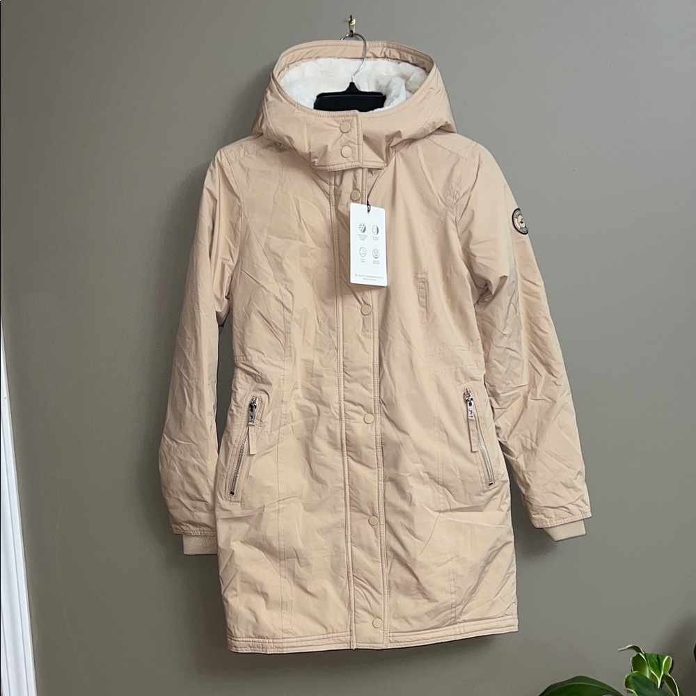 Hollister Women's Tan Hooded Snow Jacket